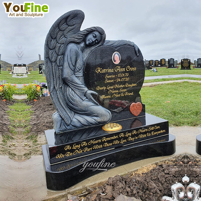 Large Custom Factory Price Pink Granite Double Heart Tombstone Headstones