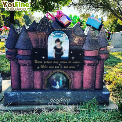 Outdoor Cemetery Custom Headstone for Baby Girls Memorial Granite Gravestone