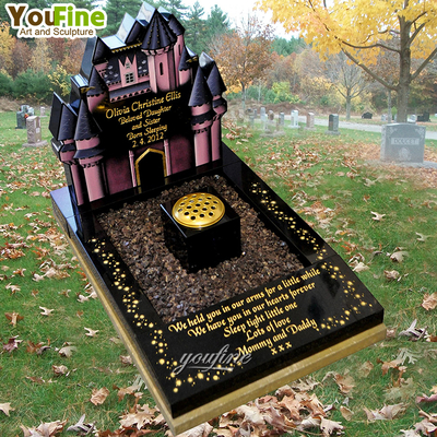 Outdoor Cemetery Custom Headstone for Baby Girls Memorial Granite Gravestone