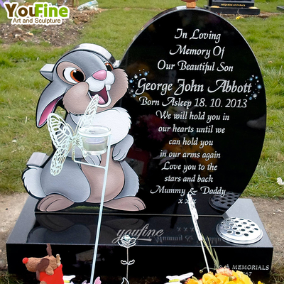 Outdoor Cemetery Custom Headstone for Baby Girls Memorial Granite Gravestone