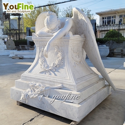 Marble Angel Statue Weeping Angel Tombstone for Cemetery