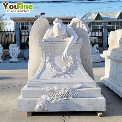Marble Angel Statue Weeping Angel Tombstone for Cemetery
