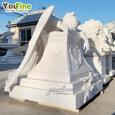 Marble Angel Statue Weeping Angel Tombstone for Cemetery