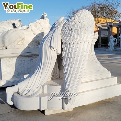 Marble Angel Statue Weeping Angel Tombstone for Cemetery