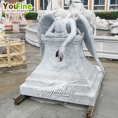 Marble Angel Statue Weeping Angel Tombstone for Cemetery