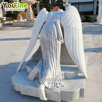 Marble Angel Statue Weeping Angel Tombstone for Cemetery