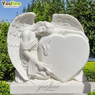 Life Size Outdoor Marble Angel Cemetery Tombstone Monument Statue