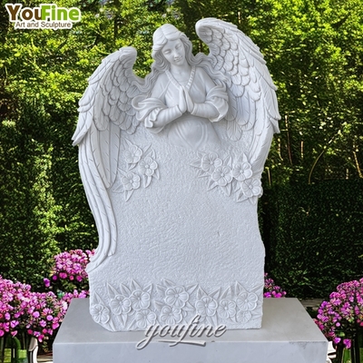 Life Size Outdoor Marble Angel Cemetery Tombstone Monument Statue