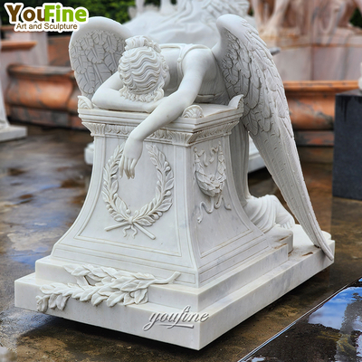 Life Size Outdoor Marble Angel Cemetery Tombstone Monument Statue