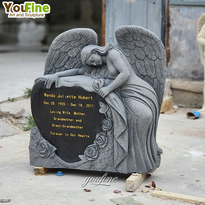 Life Size Outdoor Marble Angel Cemetery Tombstone Monument Statue