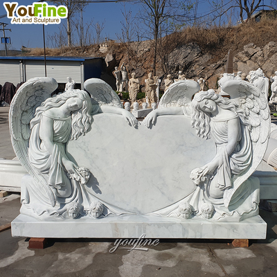 Life Size Outdoor Marble Angel Cemetery Tombstone Monument Statue