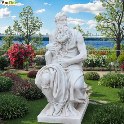 Philosophical Thinker Sculpture University Stone Roman Male Marble Sitting Man Statue