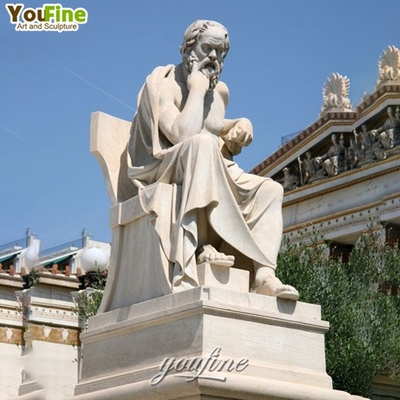 Philosophical Thinker Sculpture University Stone Roman Male Marble Sitting Man Statue