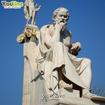 Philosophical Thinker Sculpture University Stone Roman Male Marble Sitting Man Statue