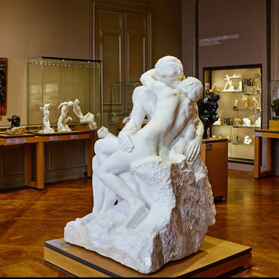 Classic High Quality White Rodin Marble Kiss the Lover Sculpture Statue for Sale