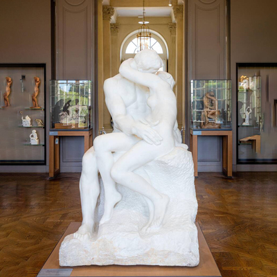 Classic High Quality White Rodin Marble Kiss the Lover Sculpture Statue for Sale