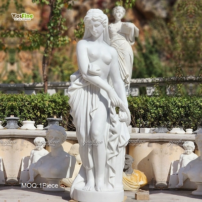 Classical Female Figure Artwork Marble Bathing Woman Statue