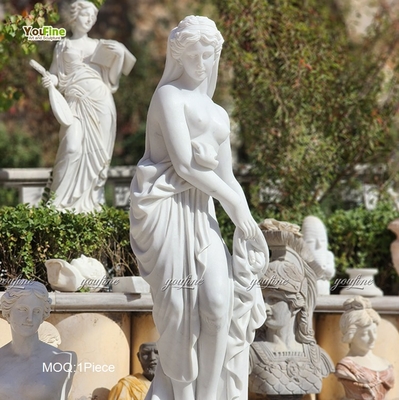 Classical Female Figure Artwork Marble Bathing Woman Statue