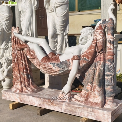Hand Carved Natural Marble Sleeping Woman Sculpture