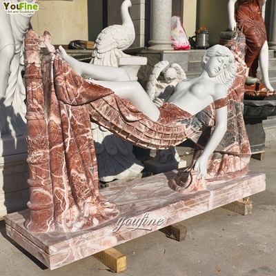 Hand Carved Natural Marble Sleeping Woman Sculpture