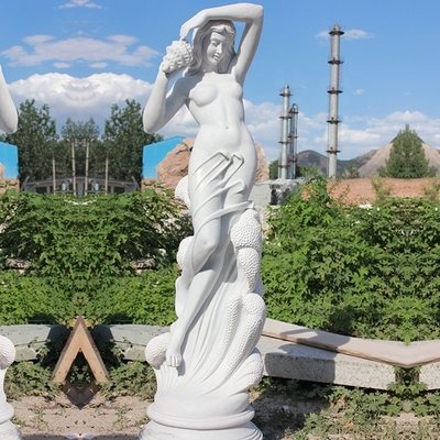 Life Size Decoration White Marble Woman Statue with Conch