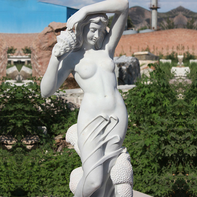 Life Size Decoration White Marble Woman Statue with Conch