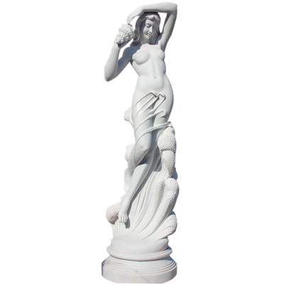 Life Size Decoration White Marble Woman Statue with Conch