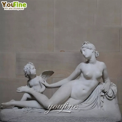 Lying in Hammock Hand Carved Marble Woman Statue