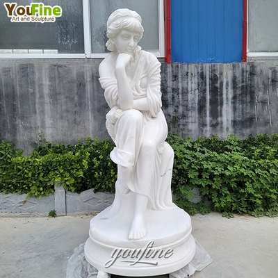 Hand Carved Life Size Outdoor Standing Onyx Marble Lady Statue