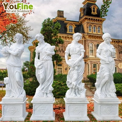 Outdoor Garden Decor Natural Stone Europe Four Seasons Goddess Marble Sculpture