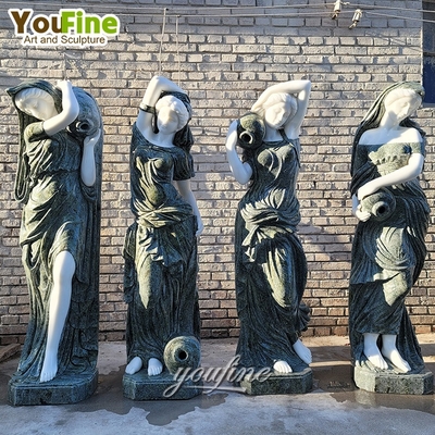 Outdoor Garden Decor Natural Stone Europe Four Seasons Goddess Marble Sculpture