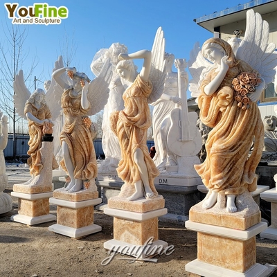 High-Quality Outdoor Garden Decor Life Size White Stone Sculpture Suppliers Four Seasons Marble Statue Woman