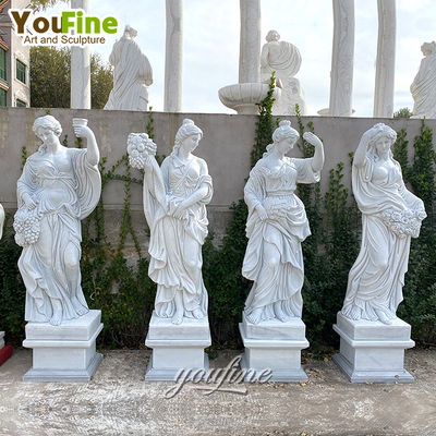 Life Size Outdoor Garden Decor White Four Season Goddess Sculpture Marble Statues with Factory Price