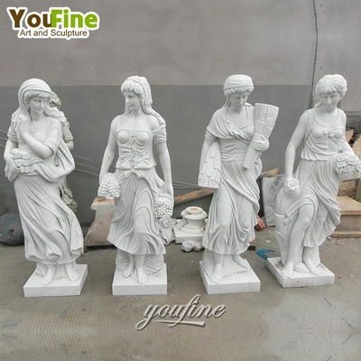 Life Size Outdoor Garden Decor White Four Season Goddess Sculpture Marble Statues with Factory Price