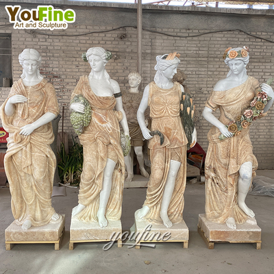 Life Size Outdoor Garden Decor White Four Season Goddess Sculpture Marble Statues with Factory Price