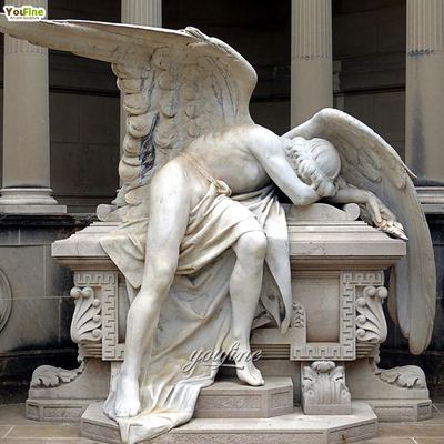 Hand Carved Carving White Sculpture Marble Sleeping Angel Statue