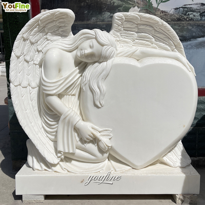 Hand Carved Carving White Sculpture Marble Sleeping Angel Statue