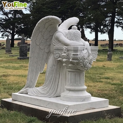 Hand Carved Carving White Sculpture Marble Sleeping Angel Statue
