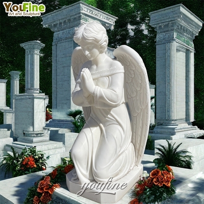 Hand Carved Carving White Sculpture Marble Sleeping Angel Statue