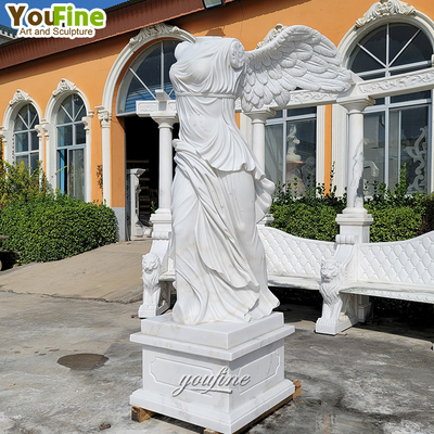 Outdoor European Life Size Marble Statue Goddess Victory Angel Sculpture for Sale