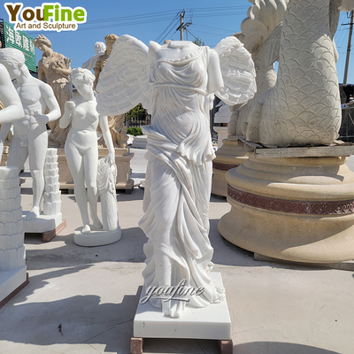 Outdoor European Life Size Marble Statue Goddess Victory Angel Sculpture for Sale
