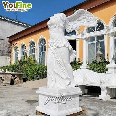 Outdoor European Life Size Marble Statue Goddess Victory Angel Sculpture for Sale