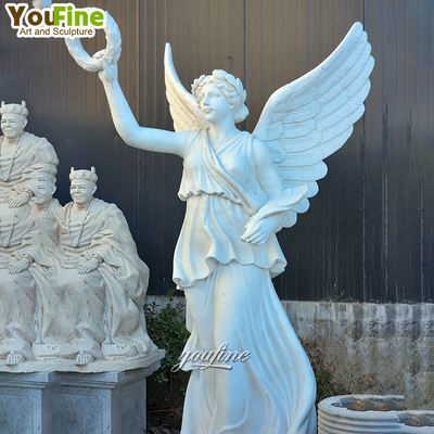 Outdoor European Life Size Marble Statue Goddess Victory Angel Sculpture for Sale