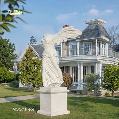 Hand Carved Marble Wings Angel Sculpture for Garden