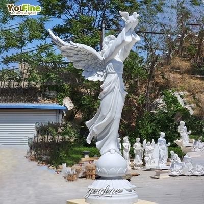 Hot Sales Life Size Outdoor Marble Kneeling Angel Statue