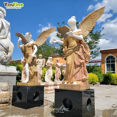 Hot Sales Life Size Outdoor Marble Kneeling Angel Statue