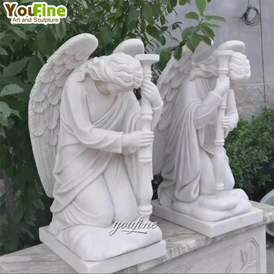 Hot Sales Life Size Outdoor Marble Kneeling Angel Statue