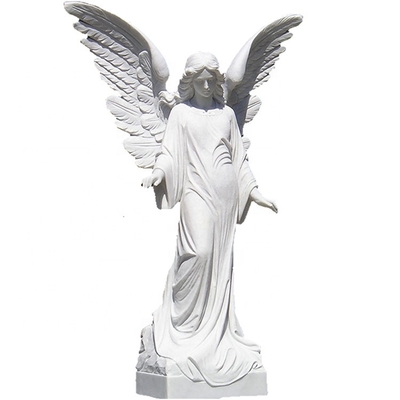 Hand Carved White Marble Lady Angel Holding Flowers Statue Suppliers