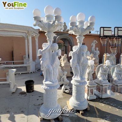 Garden Park Decor Modern Design High Quality Marble Lady Lamp Sculpture