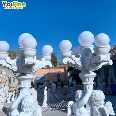 Life Size White Marble Figure Stone Sculpture for Garden Sexy Lady Lamp